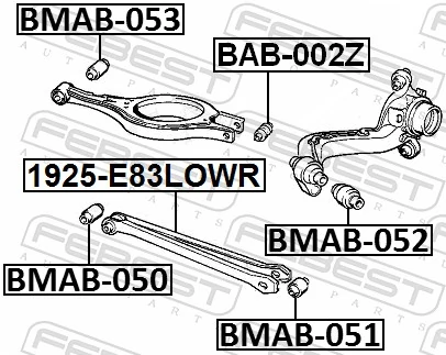 BMAB050 Febest Сайлентблок заднього поперечного важеля, внутрішній