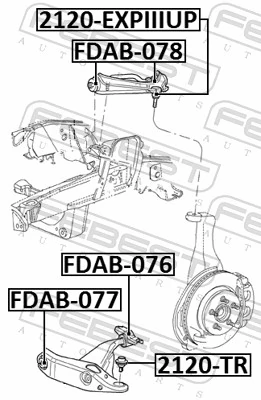 FDAB078 Febest Сайлентблок переднього верхнього важеля