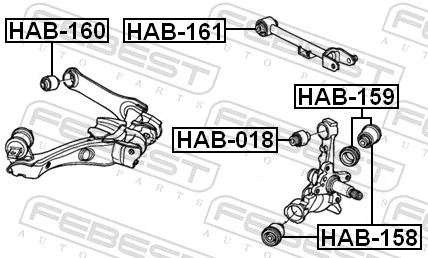 HAB160 Febest Сайлентблок задньої тяги