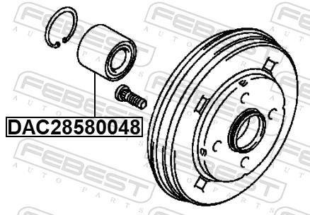 DAC28580048 Febest Підшипник ступиці задньої