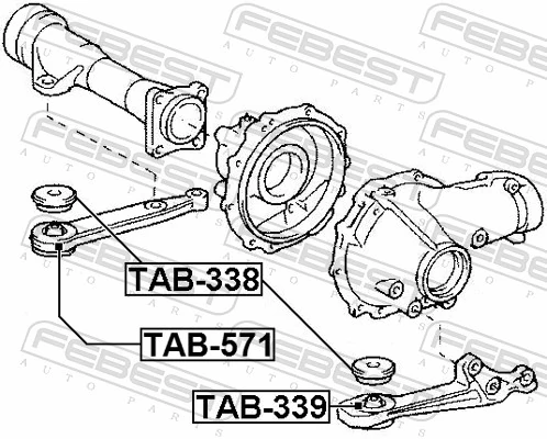 TAB571 Febest Сайлентблок (подушка) редуктора заднього моста, задній