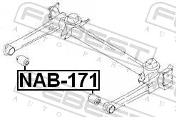 NAB171 Febest Сайлентблок балки моста
