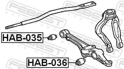 HAB036 Febest Сайлентблок переднього нижнього важеля