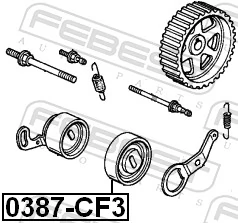 0387CF3 Febest Натягувач ременя балансировочного вала