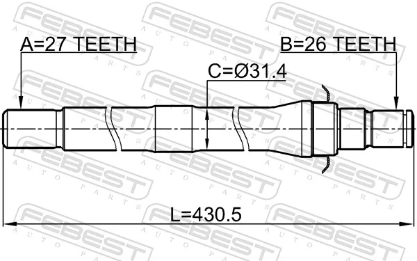 2212SP4WDAT Febest Промвал