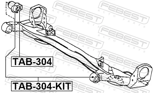 TAB304KIT Febest Сайлентблок балки моста