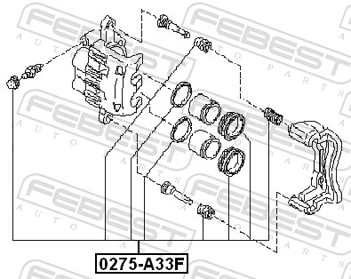 0275A33F Febest Ремкомплект гальмівної системи