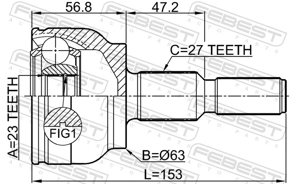 2110CDH Febest Граната зовнішня