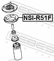 NSIR51F Febest Проставка (гумове кільце) пружини передньої, верхня