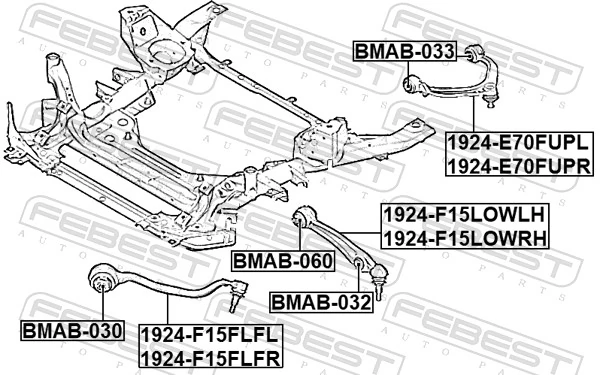 1924F15FLFL Febest Поперечний важіль