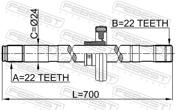 0212B10ATRH Febest Привід передній правий