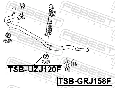 TSBUZJ120F Febest Втулка стабілізатора переднього внутрішня