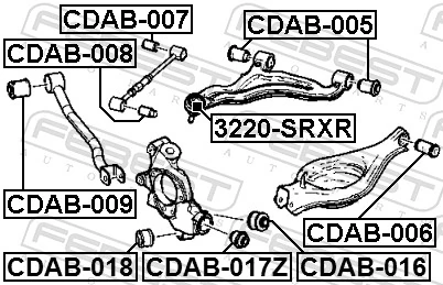 CDAB016 Febest Сайлентблок задньої тяги