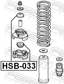 HSB033 Febest Втулка штоку переднього амортизатора