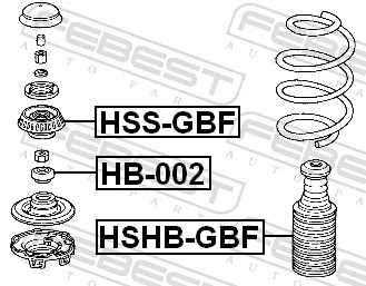 HSSGBF Febest Кріплення переднього амортизатора