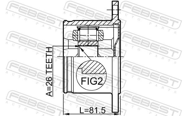0211T30RH Febest ШРКШ внутрішній, передній, правий