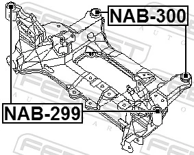 NAB299 Febest Подушка передньої балки