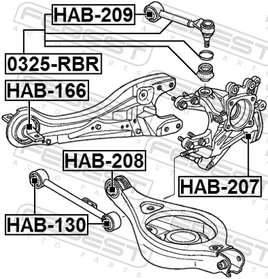 HAB209 Febest Сайлентблок верхнього важеля