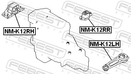 NMK12RH Febest Подушка передньої опори двигуна