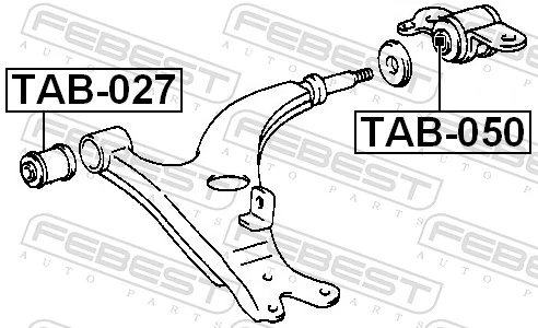 TAB027 Febest Сайлентблок переднього нижнього важеля