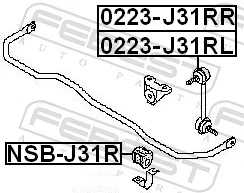 0223J31RL Febest Стійка стабілізатора задня