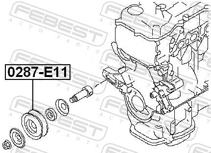 0287E11 Febest Ролик натяжителя ременя агрегатів