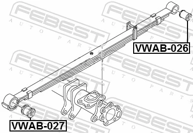 VWAB026 Febest Сайлентблок ресори, задній