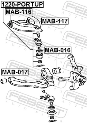 MAB116 Febest Сайлентблок переднього верхнього важеля