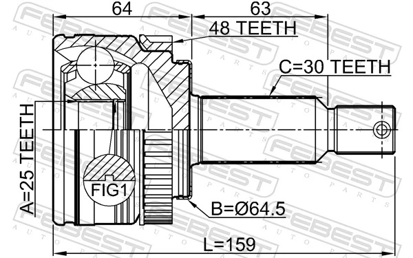 1210IX35MTA48 Febest Граната зовнішня