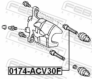 0174ACV30F Febest Напрямна супорта переднього, верхня