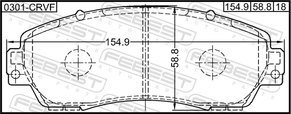 0301CRVF Febest Передні гальмівні колодки