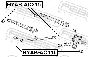 HYABAC116 Febest Сайлентблок задньої балки
