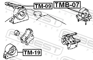 TMB07 Febest Задній сайлентблок двигуна