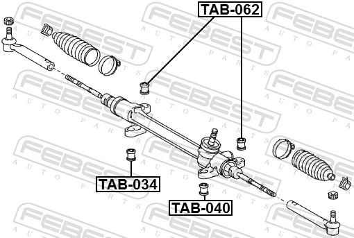 TAB062 Febest Сайлентблок кріплення рульової рейки