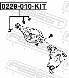 0229010KIT Febest Болт кріплення заднього нижнього важеля, внутрішній