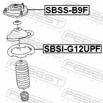 SBSIG12UPF Febest Проставка (гумове кільце) пружини передньої, верхня