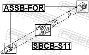 SBCBS11 Febest Підвісний підшипник карданного валу