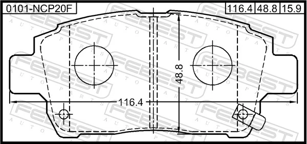 0101NCP20F Febest Передні гальмівні колодки