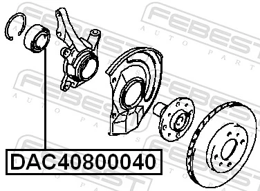 DAC40800040 Febest Підшипник маточини передньої