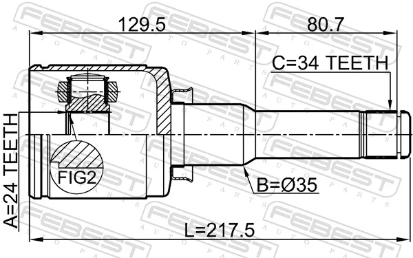 95908480 Peugeot/Citroen ШРКШ внутрішній, передній, лівий