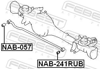 NAB241RUB Febest Сайлентблок задньої реактивної тяги