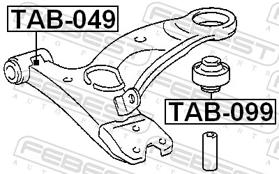 TAB099 Febest Сайлентблок переднього нижнього важеля