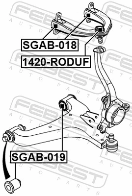SGAB019 Febest Сайлентблок переднього нижнього важеля