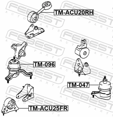 TM096 Febest Права подушка мотора