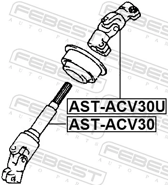 ASTACV30 Febest Вал рульової колонки, нижній
