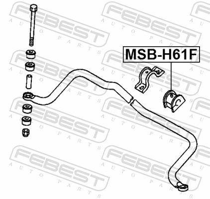 MSBH61W Febest Втулка стабілізатора переднього