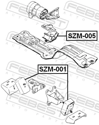 SZM005 Febest Задня подушка двигуна