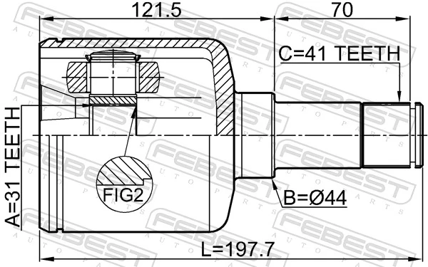 2111TRD9LH Febest ШРКШ внутрішній, передній, лівий