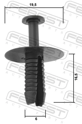 88570171 Febest Пістон (кліп) кріплення решітки радіатора охолодження