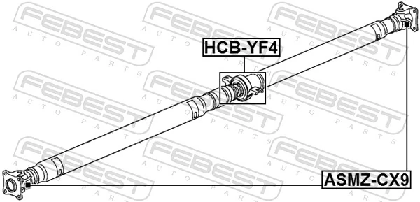 HCBYF4 Febest Підвісний підшипник карданного валу